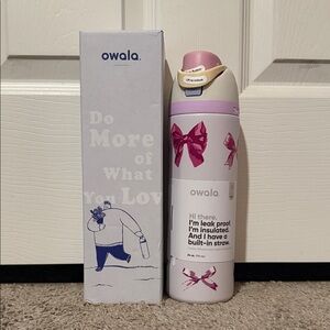 Owala Pink Insulated Water Bottle with Built-in Straw